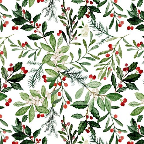 christmas holly fabric